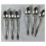 Vintage 1847 Rogers Bros. Silver Plated Flatware - Heritage Design with 'A' Monogram  - Service for 8 , missing one teaspoon