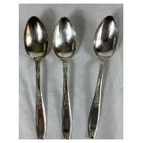 Vintage 1847 Rogers Bros. Silver Plated Flatware - Heritage Design with 'A' Monogram  - Service for 8 , missing one teaspoon