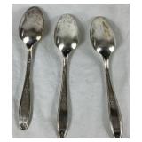 Vintage 1847 Rogers Bros. Silver Plated Flatware - Heritage Design with 'A' Monogram  - Service for 8 , missing one teaspoon