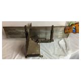 Three Antique E.C. Atkins Handsaws, 1 Disston Antique Saw, 1 Vintage 27' Disston Saw in Miter Box