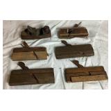 Antique Woodworking Tools in Wooden Tool Box