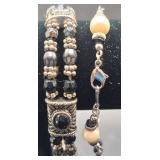 Silver Tone Necklace, Bracelet and Pins Bundle