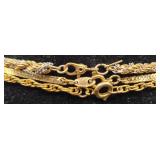 Vintage Gold Tone Necklaces with Earrings & Pins