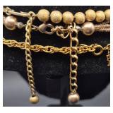 Vintage Gold Tone Necklaces with Earrings & Pins