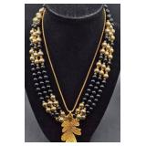 Vintage Gold Tone Necklaces with Earrings & Pins