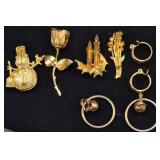 Vintage Gold Tone Necklaces with Earrings & Pins
