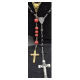 Collection of Vintage Rosaries, Crosses and Saints Medals