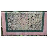 Floral Kaleidoscope Hexagons Quilt 62' x 64'