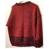 Dale of Norway Red & Black Wool Pullover Sweater - Size XL