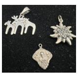 Sterling Silver Jewelry Bundle of 5 Pendants, 1 Bracelet and 4 Necklaces