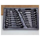 Set of Standard/Metric Ratchet Open-Box End Wrenches
