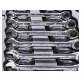 Set of Standard/Metric Ratchet Open-Box End Wrenches