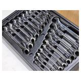 Set of Standard/Metric Ratchet Open-Box End Wrenches