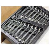 Set of Standard/Metric Ratchet Open-Box End Wrenches