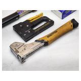 (2) Hammer Staplers and Staple Gun with Staples