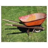 Sturdy Orange Wheelbarrow