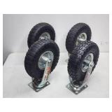 (4) 10' Pneumatic Swivel Casters