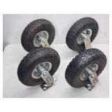 (4) 10' Pneumatic Swivel Casters