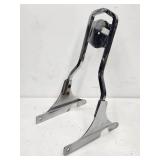 Harley-Davidson Chrome Sissy Bar Backrest with Set of Chrome Passenger Floorboard Covers