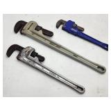 (3) Assorted Sizes Plumbers Wrenches