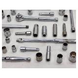 Large Assortment of 3/8' Standard Ratchet and Sockets