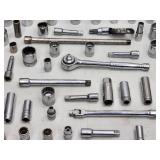 Large Assortment of 3/8' Standard Ratchet and Sockets