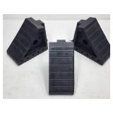 (3) Small Black Trailer Chocks