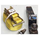 (2) Heavy Duty Cargo Straps with Tow Hitch and Balls