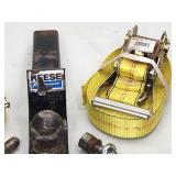 (2) Heavy Duty Cargo Straps with Tow Hitch and Balls