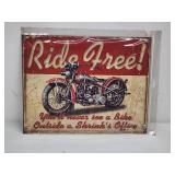 This Ride Free Garage Tin Sign