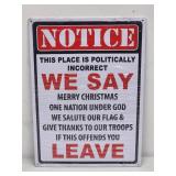 Notice Garage Sign