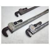 (3) Assorted Size Plumbers Pipe Wrenches