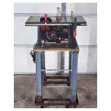 Craftsman Portable Table Saw Mounted on a Rolling Stand