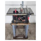 Craftsman Portable Table Saw Mounted on a Rolling Stand