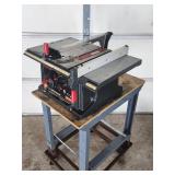 Craftsman Portable Table Saw Mounted on a Rolling Stand