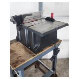 Craftsman Portable Table Saw Mounted on a Rolling Stand