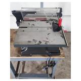 Craftsman Portable Table Saw Mounted on a Rolling Stand