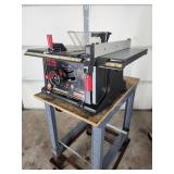 Craftsman Portable Table Saw Mounted on a Rolling Stand