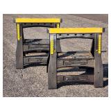 (2) Adjustable Height Handy Collapsable Sawhorses