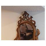 Vintage Wood Dresser with Swivel Wood Framed Mirror 6-drawer