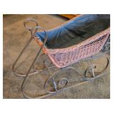 Vintage Doll Sleigh with Wrought Iron Runners and Handle