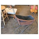 Vintage Doll Sleigh with Wrought Iron Runners and Handle
