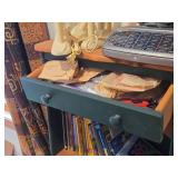 Wood Bookcase with Drawer Storage