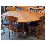 72" Wood Dining Table and (6) Wood Side Chairs