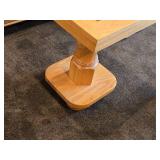 Wood Pedestal Chess Table with Black and White Chess Pieces