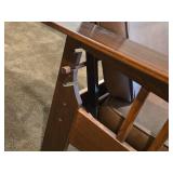 Vintage Mission Oak and Leather Morris Chair with Adjustable Reclining Back Rest