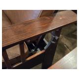 Vintage Mission Oak and Leather Morris Chair with Adjustable Reclining Back Rest