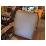 Vintage Mission Oak and Leather Morris Chair with Adjustable Reclining Back Rest