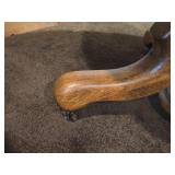 Wood Pedestal Dining Table with Caster Wheels 48"