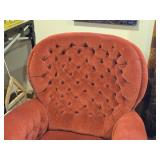 Victorian style Velvet Uphostered Rocking Chair with Claw Feet